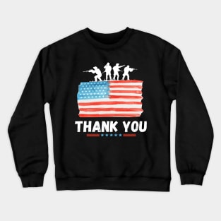 Thank You Memorial Day Veteran military flag design American Crewneck Sweatshirt